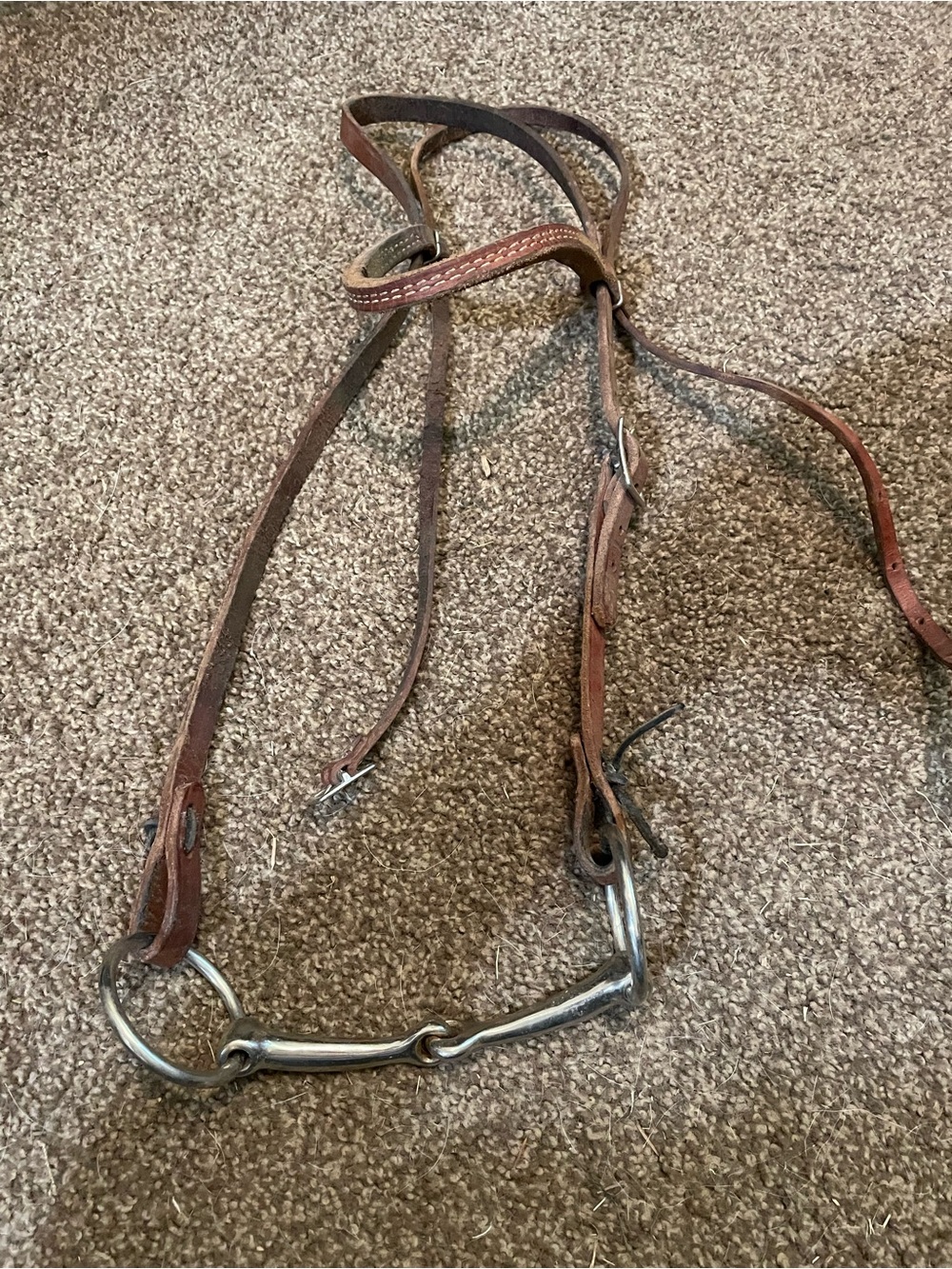 Brown Leather Horse Bit Bridle - Classic Equestrian Headstall